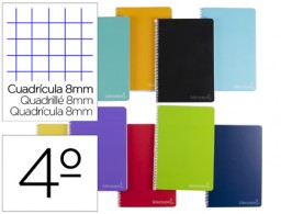Cuaderno espiral Liderpapel Witty 4º tapa dura 80h 75g c/8mm. colores surtidos